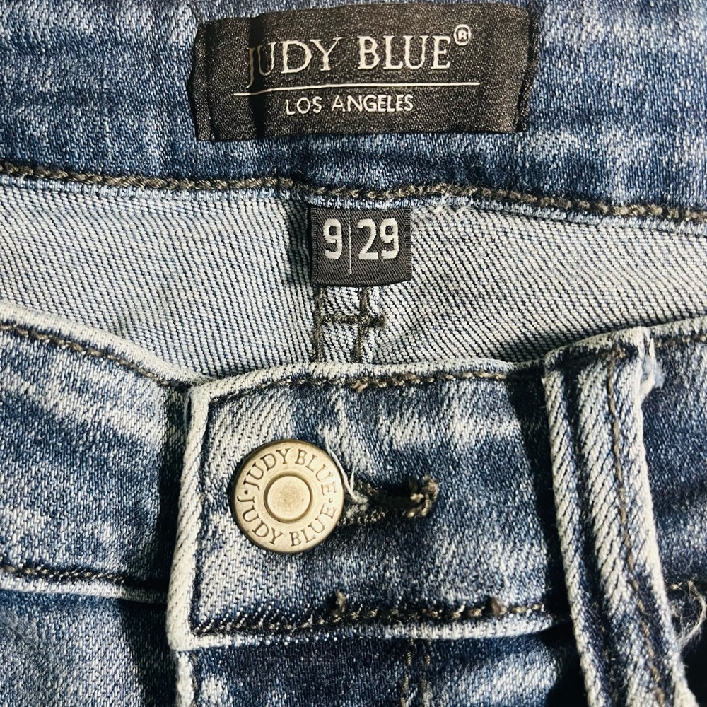 Judy Blue High Waist Destroyed Bootcut Denim Jeans sz 9/29 - Picture 6 of 14